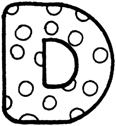 Letter D With Polka Dot Coloring Page